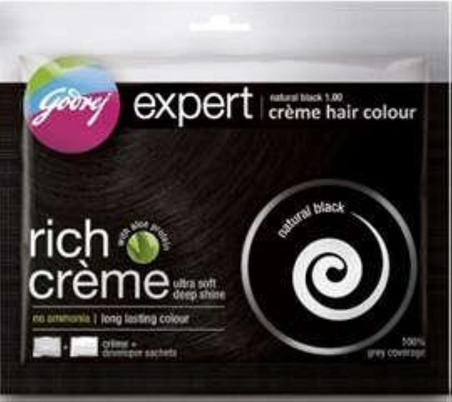 Godrej 5 X Expert Rich Creme Hair Colour Natural Black 40 Gm Each (Total 200Ml)